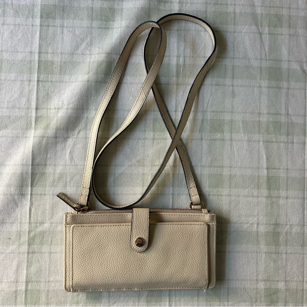 LODIS Cream Leather Crossbody Bag